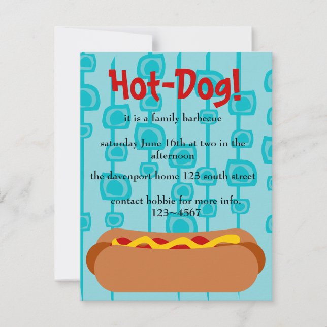 Invitación ¡Perro caliente! Fiesta (Anverso)