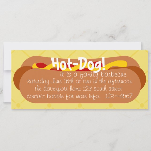 Invitación ¡Perro caliente! Fiesta (Anverso)
