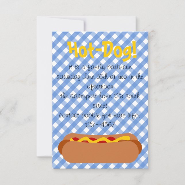 Invitación ¡Perro caliente! Fiesta (Anverso)