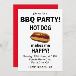 Invitación Perro caliente me hace feliz perro caliente Fiesta