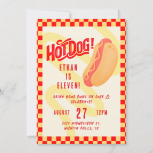 Invitación ¡Perro Caliente! Tema de comida al aire libre, cum