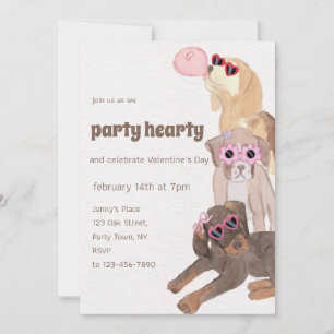 Invitación Perro con gafas de sol día de San Valentín