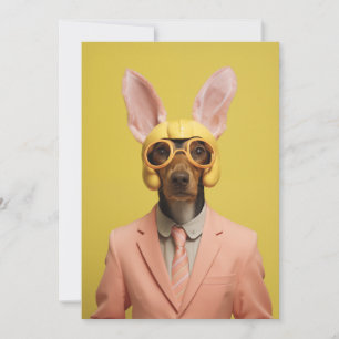 Invitación Perro conejo de Pascua elegante
