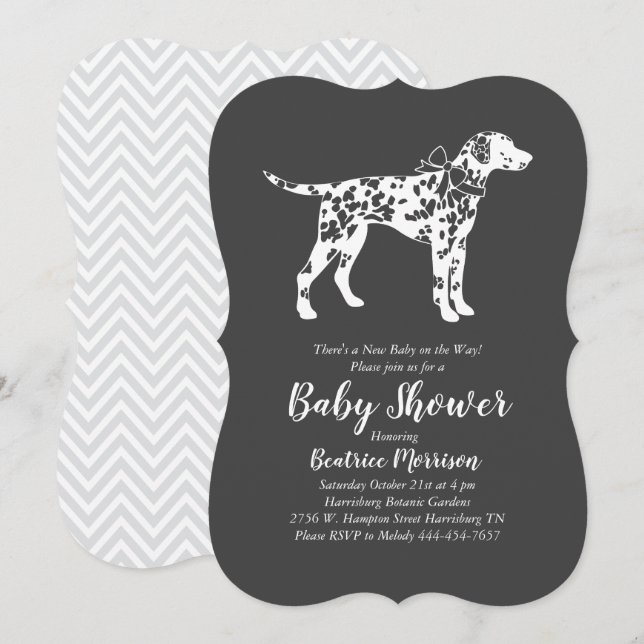 Invitación Perro dálmata Baby Shower Sexo Neutral (Anverso / Reverso)