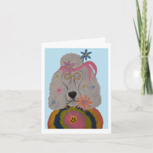 Invitación Perro de aguas hippie niño de las flores 