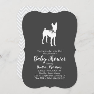 Invitación Perro de Basenji Baby Shower Neutral