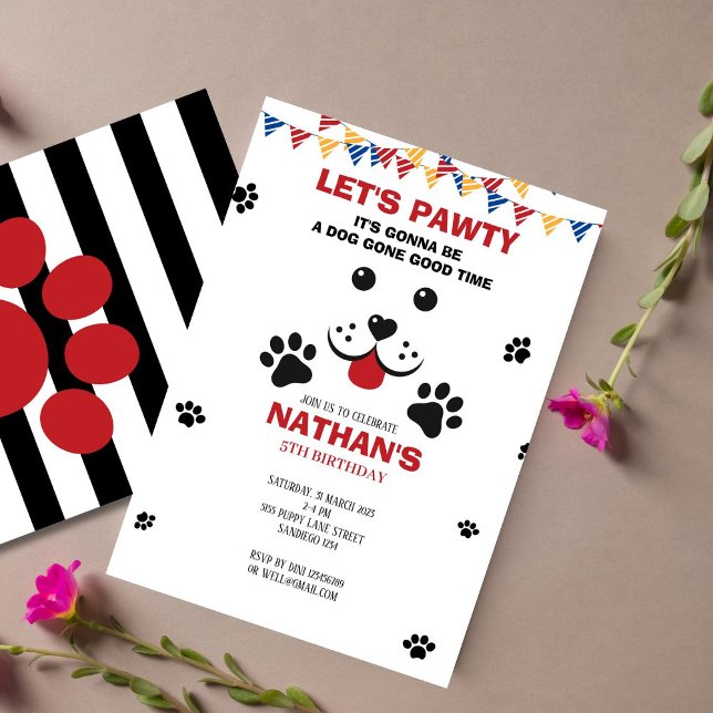 Invitación Perro de cachorro le deja a chico de cumpleaños (Subido por el creador)