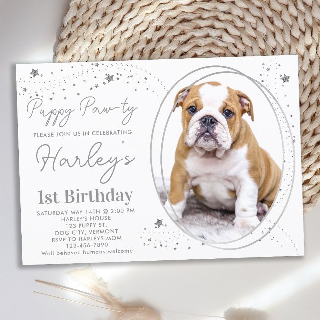 Invitación Perro de cachorro Mascota de cumpleaños de cumplea (Subido por el creador)