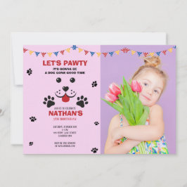 Invitación Perro de cachorro que deja a un niño de cumpleaños