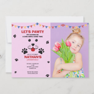 Invitación Perro de cachorro que deja a un niño de cumpleaños