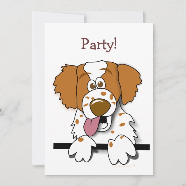Invitación Perro de caricatura barato norteamericano (Anverso)