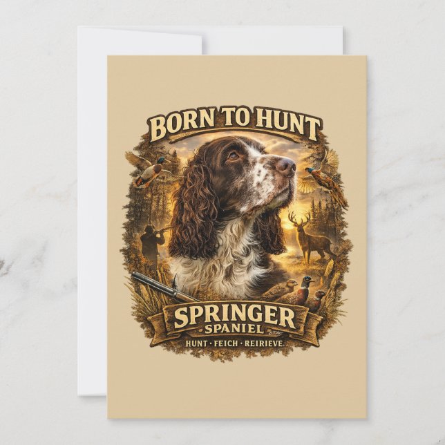 Invitación Perro de caza Cocker Spaniel inglés de Springer (Anverso)