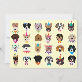 Invitación Perro de cumpleaños feliz enfrenta a animales pobr