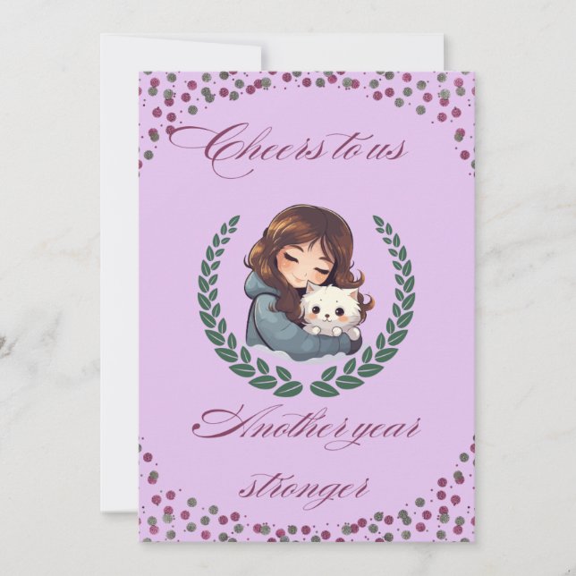 Invitación Perro de cumpleaños feliz, gato, animales mascotas (Anverso)