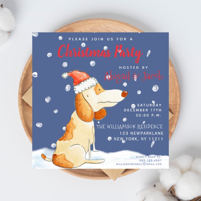 Invitación Perro de dibujos animados - Fiesta de Navidades (Subido por el creador)