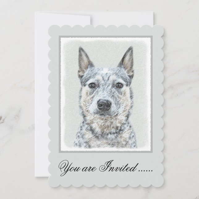 Invitación Perro de ganado australiano - Arte de perro origin (Anverso)