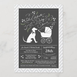 Invitación Perro de Greyhound Baby Shower Género neutro