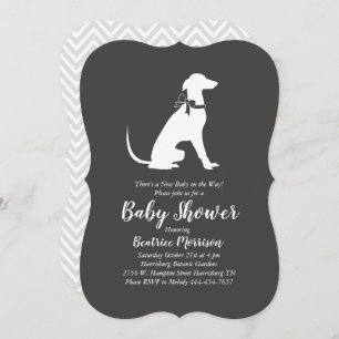 Invitación Perro de Greyhound Baby Shower Género neutro