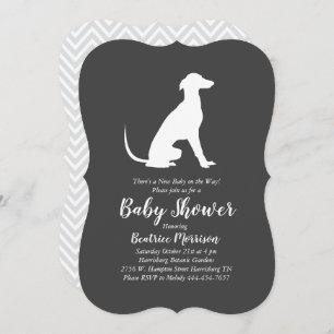 Invitación Perro de Greyhound Baby Shower Género neutro
