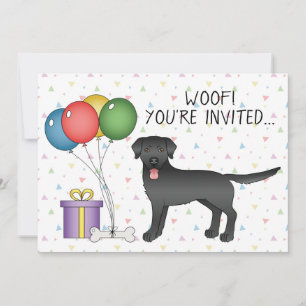 Invitación Perro de la caricatura del recuperador del labrado