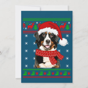 Invitación Perro de montaña de Berna suéter feo Navidad cacho
