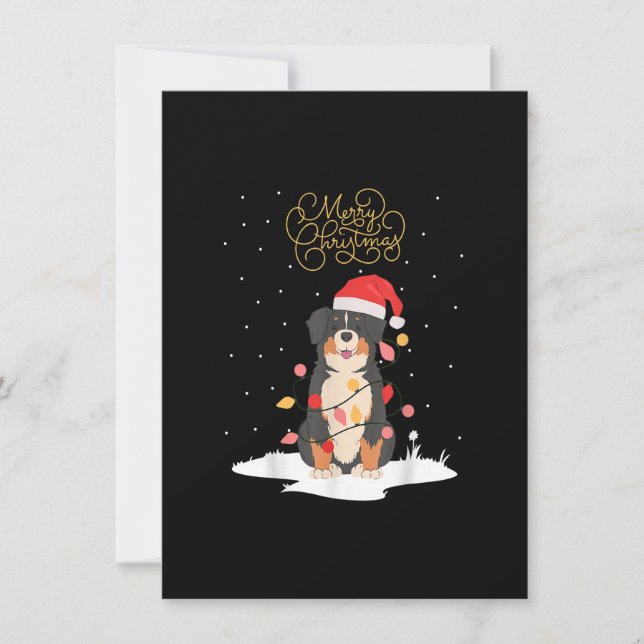 Invitación Perro de montaña de Bernese Feliz Navidad Berner X (Anverso)