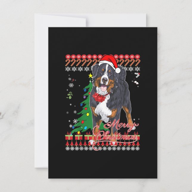 Invitación Perro de montaña de Bernese Navidades feos Sweater (Anverso)