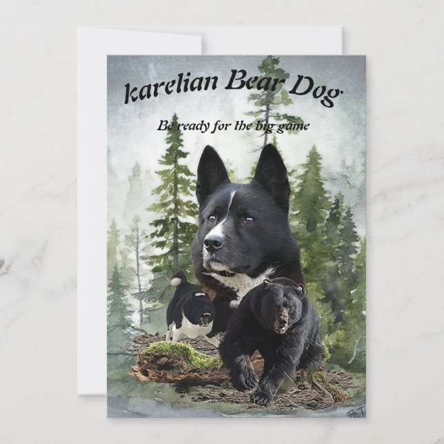 Invitación Perro de oso de Karelian (Anverso)