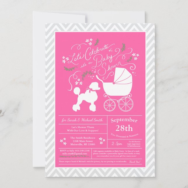 Invitación Perro de perro de perro de carabina Baby Shower Ch (Anverso)