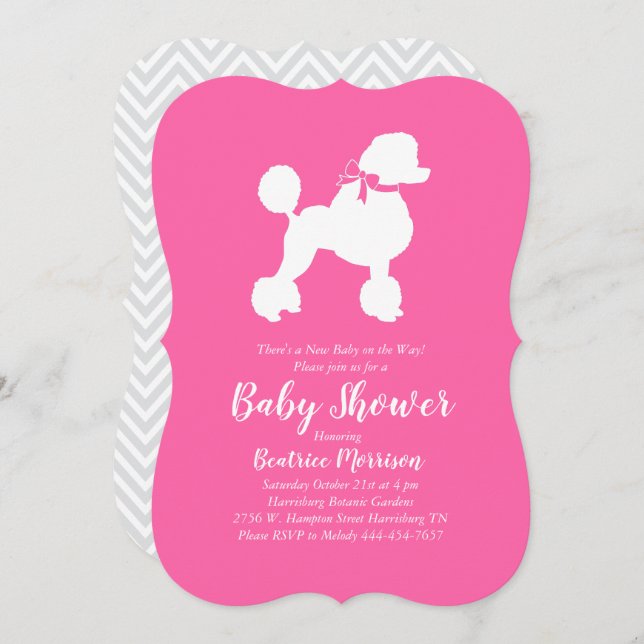 Invitación Perro de perro de perro de carabina Baby Shower Ch (Anverso / Reverso)
