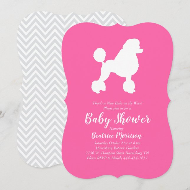 Invitación Perro de perro de perro de carabina Baby Shower Ch (Anverso / Reverso)
