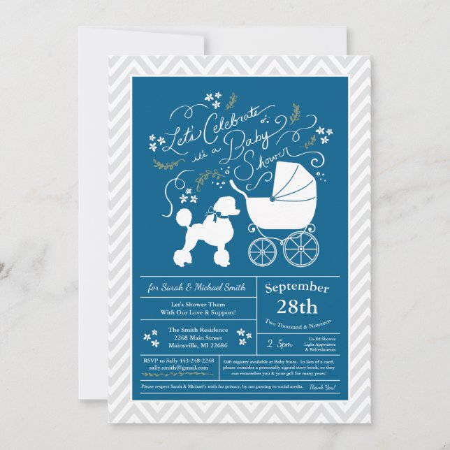 Invitación Perro de perro de perro de perro de carabina Baby  (Anverso)