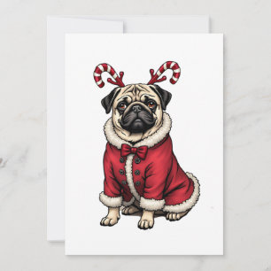 Invitación Perro de Pub Vestido con Traje de Santa para Amant