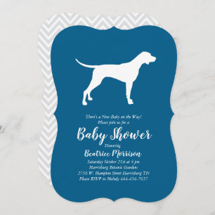 Invitación Perro de puntero Baby Shower Boy Azul