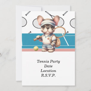 Invitación Perro de tenis ¡Vamos a jugar el juego 