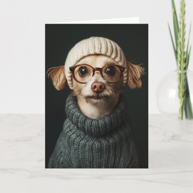 Invitación Perro elegante con traje acogedor (Anverso)