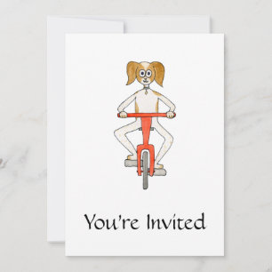 Invitación Perro en bicicleta.