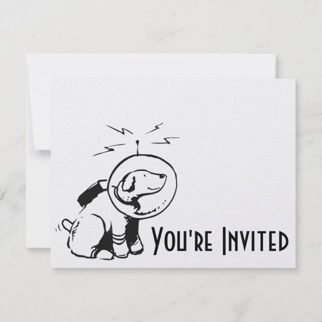 Invitación Perro espacial (Anverso)