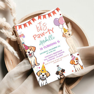 Invitación Perro Fiesta de cachorros