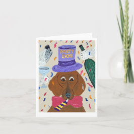 Invitación Perro fiestero Dachshund