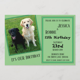Invitación Perro gemelo de Labrador del cumpleaños