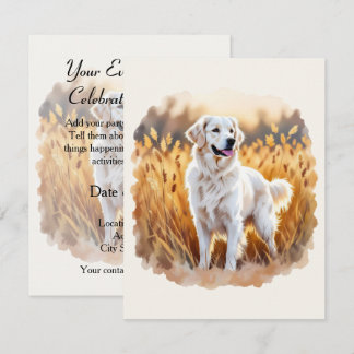 Invitación Perro Golden Retriever Blanco