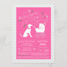 Perro Greyhound Chica Baby Shower Rosa