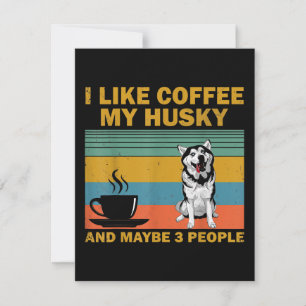 Invitación Perro Husky Siberiano   Coffee Lovers Cita Regalo