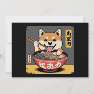 Invitación Perro Inu Shiba comiendo Ramen
