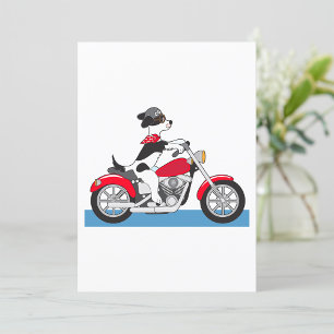 Invitación Perro Jack Russell Terrier Motero en Motocicleta R