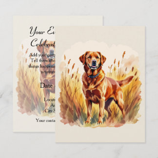 Invitación Perro Labrador Retriever Fox Rojo