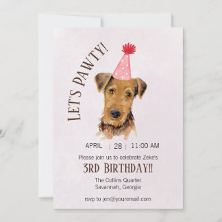 Invitación Perro lindo deja invitada a fiesta de cumpleaños d