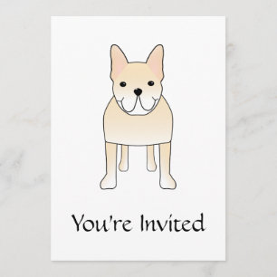 Invitación Perro lindo. Dogo francés poner crema pálido