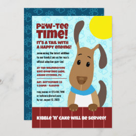 Invitación ¡Perro lindo en la adopción Mascota de la cerca Pa